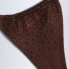 Bali Embellished Drawstring Thong Bikinibyxor i chokladbrunt