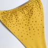 Bali Embellished Drawstring Thong Bikinibyxor i guldgult