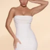 Basel Embellished Strapless Cowl Neck Miniklänning i Ivory