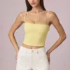 Beata högmidjade A-linje-shorts i Ecru-tvätt