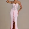 Beatrix Premium Embellished Lace Corset Gown i Baby Pink