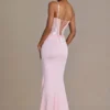 Beatrix Premium Embellished Lace Corset Gown i Baby Pink