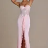 Beatrix Premium Embellished Lace Corset Gown i Baby Pink