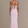Beatrix Premium Embellished Lace Corset Gown i Baby Pink