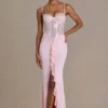 Beatrix Premium Embellished Lace Corset Gown i Baby Pink