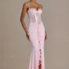 Beatrix Premium Embellished Lace Corset Gown i Baby Pink