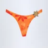 Beqa Bikinibyxor med metalldetaljer i orange orkidé-mönster