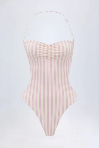 Biarritz baddräkt med utskärningar och halterneck i mauve