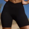 Bikershorts med hög midja och FlexiRib i svart