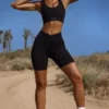 Bikershorts med hög midja och FlexiRib i svart