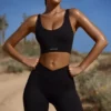 Bikershorts med hög midja och FlexiRib i svart