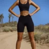 Bikershorts med hög midja och FlexiRib i svart