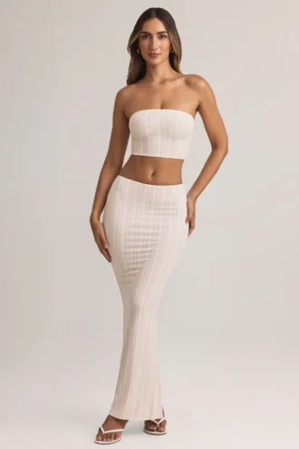 Blake Modal Mid-Rise Maxi Kjol i randigt mönster
