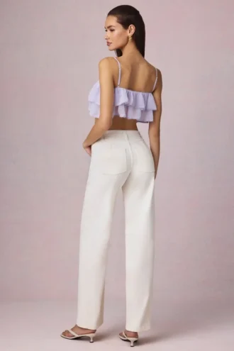 Bobbi Mid-Rise Barrel-Leg Jeans i Ecru Wash