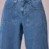 Bobbi Mid-Rise Barrel-Leg Jeans i mellblå tvätt