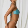 Bora Bora bikinibyxor med rynkad detalj och pärlor i turkos