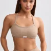 Bralette i frotté med rund halsringning i mokkabrun