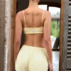 Bralette med fyrkantig halsringning i citrongult