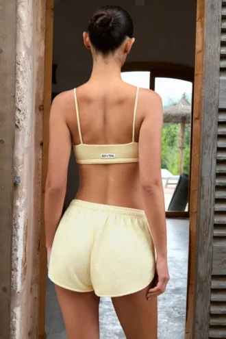 Bralette med fyrkantig halsringning i citrongult