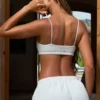 Bralette med fyrkantig halsringning i ljusgrått