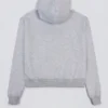 Broderad oversized-hoodie i gråmelerad