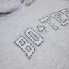 Broderad oversized-hoodie i gråmelerad