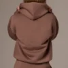 Broderad oversized-hoodie i kakaobrunt