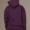 Broderad oversized-hoodie i plommon