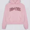 Broderad oversized-hoodie i puderrosa