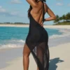 Caicos maxiklänning med utskärningar och halterneck i svart