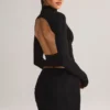 Cali Modal Ruched Mid-Rise Mini Kjol i svart