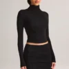 Cali Modal Ruched Mid-Rise Mini Kjol i svart