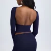 Cali Modal Ruched Mid-Rise Mini Kjolar i True Navy