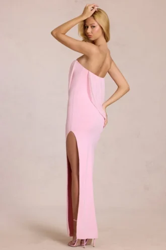 Caliane Bandeau Draped Maxiklänning i Blossom Pink
