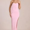 Caliane Bandeau Draped Maxiklänning i Blossom Pink