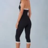 Calla Modal Lace-Trim Capri Jumpsuit  i svart