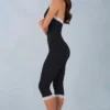 Calla Modal Lace-Trim Capri Jumpsuit  i svart