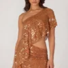 Cassiana Embellished Micro Mini Kjolar i brons