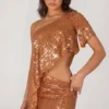 Cassiana Embellished Micro Mini Kjolar i brons