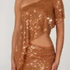 Cassiana Embellished Micro Mini Kjolar i brons
