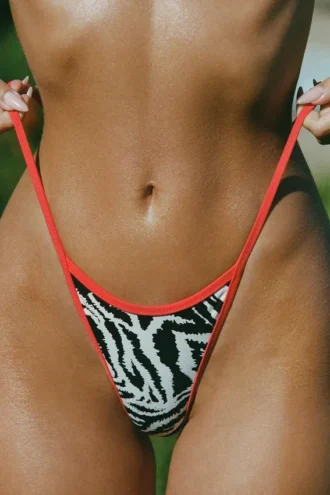 Camogli stringbikiny-byxor i zebramönster