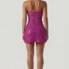 Caralie Embellished Halterneck Corset Top i Magenta
