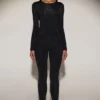 Cassie Embellished Jersey High-Waisted Leggings i svart