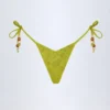 Cebu Charm-Detail stringbikinibyxor i olivgrönt
