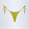 Cebu Charm-Detail stringbikinibyxor i olivgrönt
