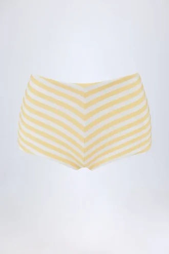 Cerreto midhög hotpants i citrongula ränder