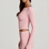 Cali Modal Ruched Mid-Rise Mini Kjol i rosa