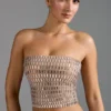 Charnelle Embellished Bandeau Top i Almond