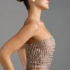 Charnelle Embellished Bandeau Top i Almond