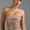Charnelle Embellished Bandeau Top i Almond